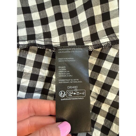 Anthropologie Womens One Shoulder Gingham Spring Midi Dress Size Small - Picture 10 of 11